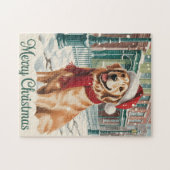 Gouden Retriever Kerstmis Legpuzzel (Horizontaal)