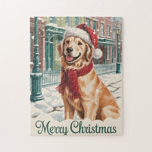 Gouden Retriever Kerstmis Legpuzzel (Verticaal)