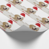 Gouden Retriever Kerstmis met Santa Hat Cadeaupapier (Hoek)