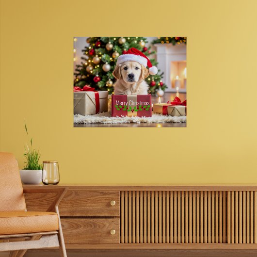 Gouden Retriever Kerstmis Poster (Woonkamer 2)