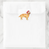 Gouden Retriever Kerstmis Vierkante Sticker (Tas)