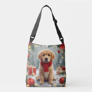 Gouden Retriever Kersttas Crossbody Tas