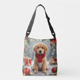Gouden Retriever Kersttas Crossbody Tas