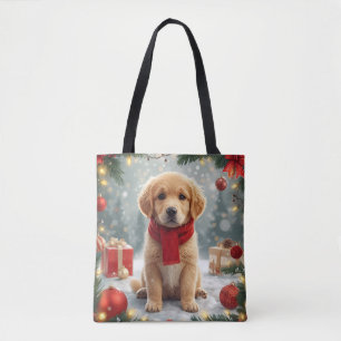 Gouden Retriever Kersttas Tote Bag