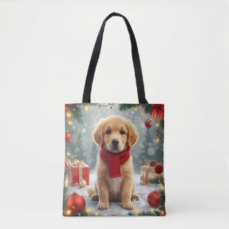 Gouden Retriever Kersttas Tote Bag