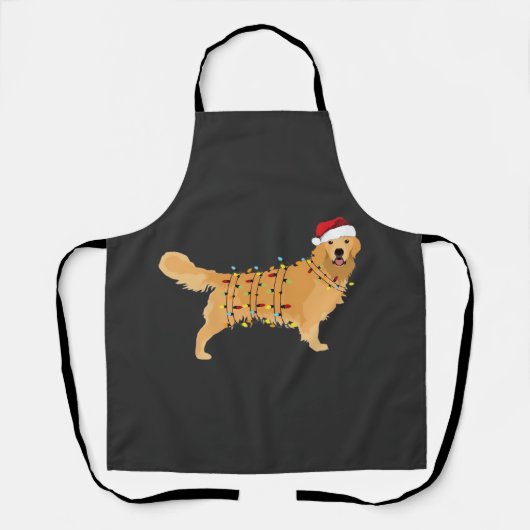 Gouden Retriever Kerstvakantie Licht Essential Schort (Voorkant)