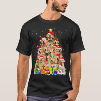 Gouden Retriever Kerstverlichting Boom Hond Grappi T-shirt