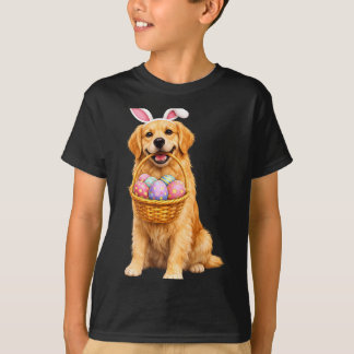 Gouden Retriever Konijnenoren Eieren Schattig Pase T-shirt