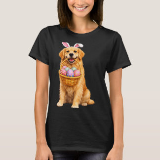 Gouden Retriever Konijnenoren Eieren Schattig Pase T-shirt