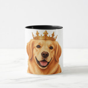 Gouden Retriever Koning Portret – Mooie Hond Kroon Mok