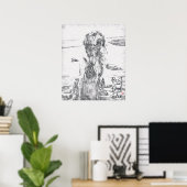 Gouden Retriever Kunst Beste Papa Ooit Poster (Thuiskantoor)