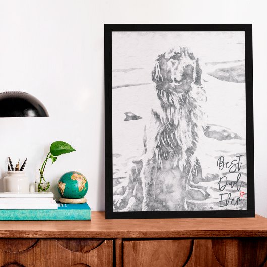 Gouden Retriever Kunst Beste Papa Ooit Poster
