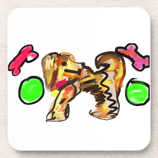 Gouden retriever kunst bier onderzetter (Voorkant)