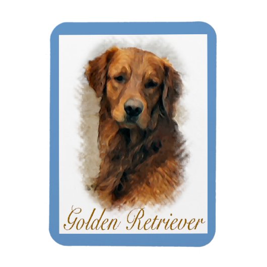 Gouden Retriever Kunst Magneet (Verticaal)