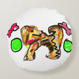 Gouden retriever kunst rond kussen