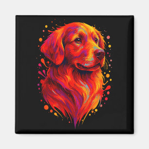 Gouden Retriever Kunst Rtrait Voor Hondenbezitters Magneet