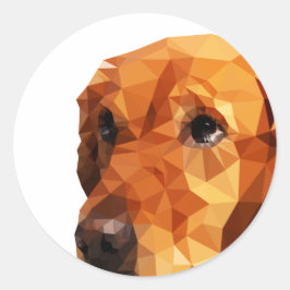 Gouden Retriever Lage Polykunst Ronde Sticker