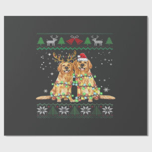 Gouden retriever Lelijke Kersthond Grappig Kerstfe Cadeaupapier