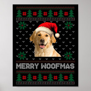 Gouden Retriever Lelijke Kerstman Hond Xmas Paj Poster