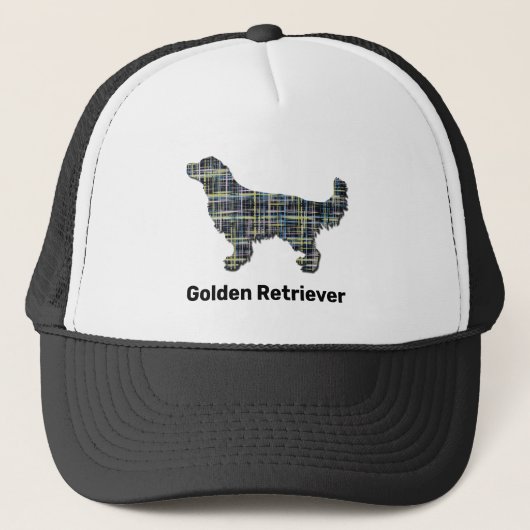 Gouden Retriever Leuke Hond Silhouet Grid Custom Trucker Pet (Voorkant)
