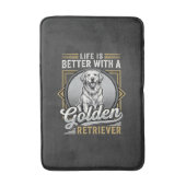Gouden Retriever Leven Is Beter Hond Badmat (Voorkant Verticaal)