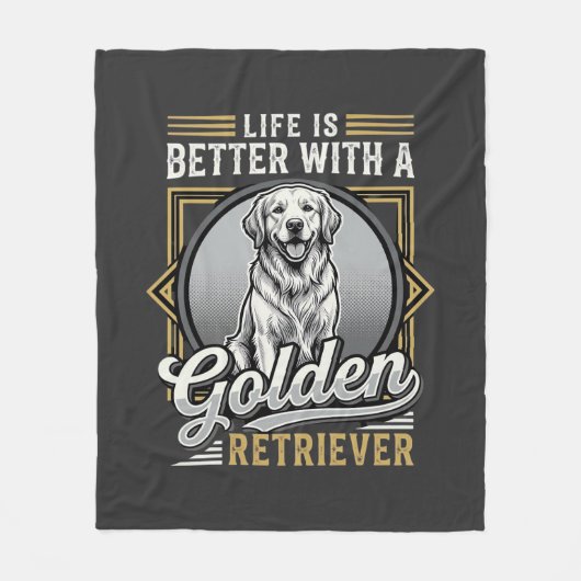 Gouden Retriever Leven Is Beter Hond Fleece Deken (Voorkant)