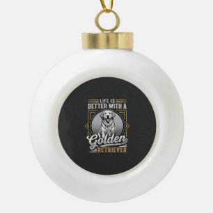 Gouden Retriever Leven Is Beter Hond Keramische Bal Ornament