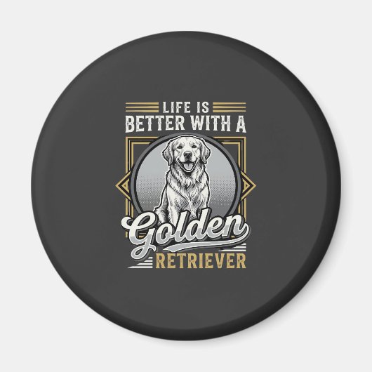 Gouden Retriever Leven Is Beter Hond Magneet (Voorkant)