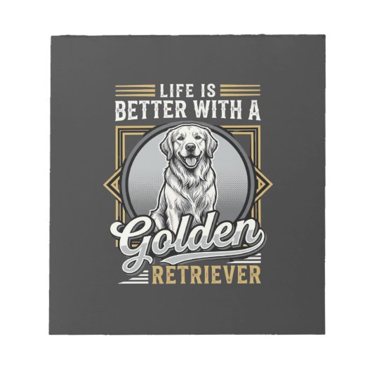 Gouden Retriever Leven Is Beter Hond Notitieblok (Voorkant)