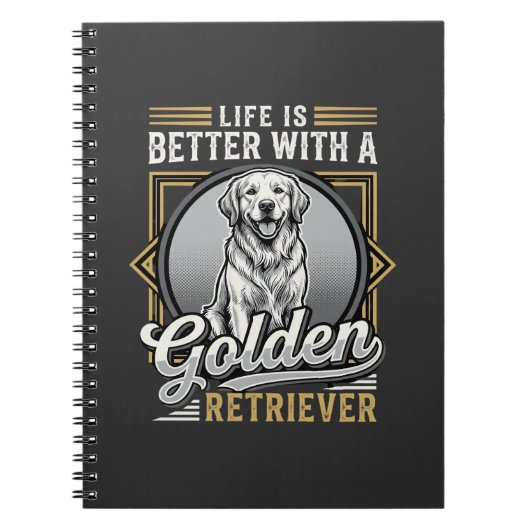 Gouden Retriever Leven Is Beter Hond Notitieboek (Voorkant)