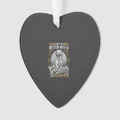 Gouden Retriever Leven Is Beter Hond Ornament (voorkant)