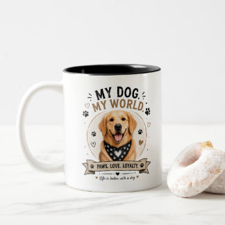 Gouden Retriever Liefde en Trouw Tweekleurige Koffiemok