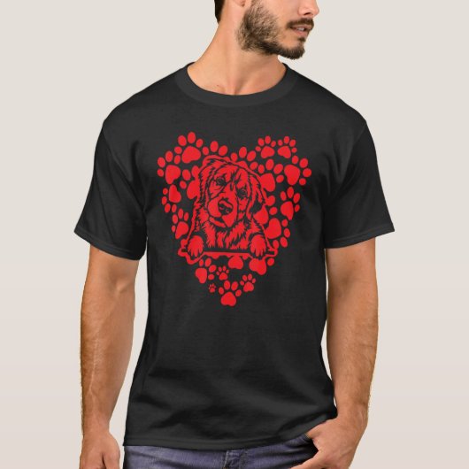 Gouden Retriever Liefde Hart T-shirt (Voorkant)