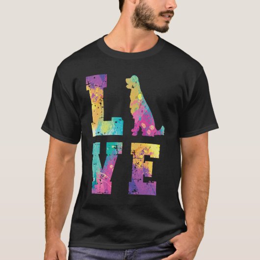 Gouden Retriever Liefde T-shirt (Voorkant)