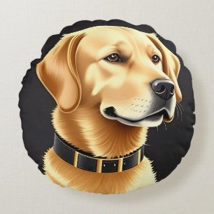 Gouden Retriever Luxe Huisdierliefhebber Cadeau, S Rond Kussen