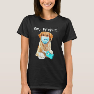 Gouden Retriever Mensen Hond Die Een Mondkapje Dra T-shirt