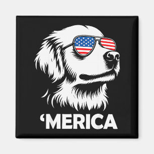 Gouden retriever merica patriottische hond 4 juli magneet
