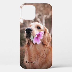 Gouden Retriever met Bloem Persoonlijk Case-Mate iPhone Case