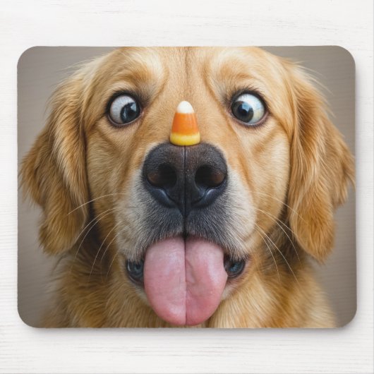 Gouden Retriever Met Candy Corn Muismat (Voorkant)