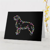 Gouden Retriever Met Kerstlicht Gelukkig Kerstmis Kaart (Gele Bloem)