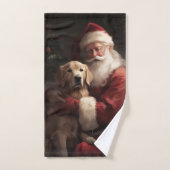 Gouden Retriever met Kerstman Kerstmis Bad Handdoek (Handdoek)