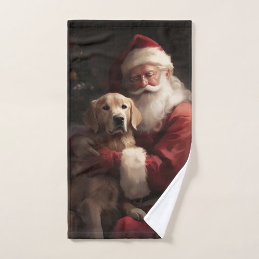 Gouden Retriever met Kerstman Kerstmis Bad Handdoek (Handdoek)