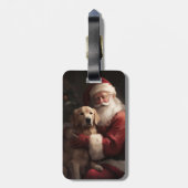 Gouden Retriever met Kerstman Kerstmis Bagagelabel (Achterkant verticaal)