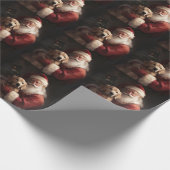 Gouden Retriever met Kerstman Kerstmis Cadeaupapier (Hoek)