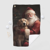 Gouden Retriever met Kerstman Kerstmis Golfhanddoek (Insitu)