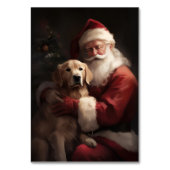 Gouden Retriever met Kerstman Kerstmis Kaart (Achterkant)