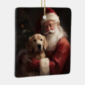 Gouden Retriever met Kerstman Kerstmis Keramisch Ornament (Rechts)