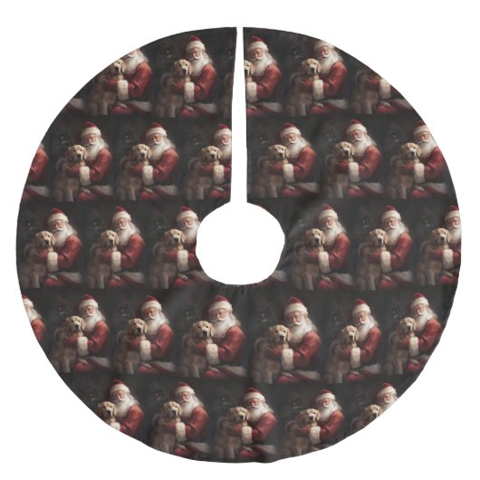 Gouden Retriever met Kerstman Kerstmis Kerstboom Rok (Voorkant)