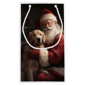 Gouden Retriever met Kerstman Kerstmis Klein Cadeauzakje (Achterkant)