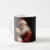 Gouden Retriever met Kerstman Kerstmis Koffiemok (Voorkant links)
